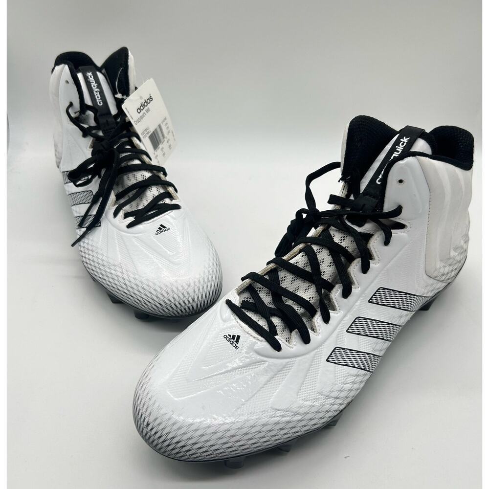 Adidas Shoes Mens 14 White Crazy Quick Mid‎ Performance Football Cleats NEW